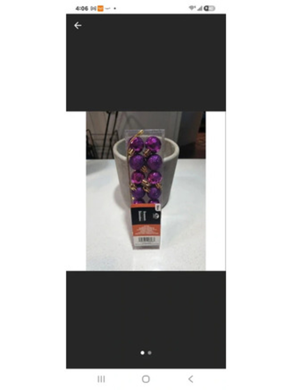Holiday Time Purple Mini Christmas Baubles Set